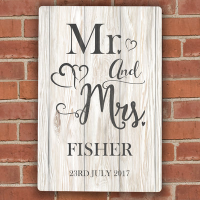 Personalised Mr & Mrs Metal Sign Hanging Decorations & Signs Everything Personal