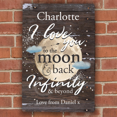 Personalised To the Moon & Infinity... Sign Hanging Decorations & Signs Everything Personal