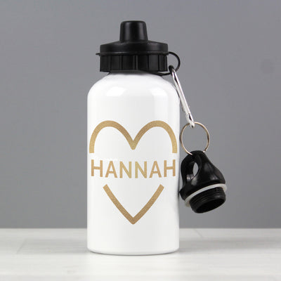 Personalised Gold Heart Drinks Bottle Drinks Bottles Everything Personal
