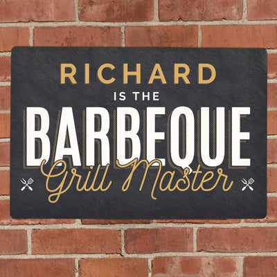 Personalised BBQ Grill Master Metal Sign Hanging Decorations & Signs Everything Personal