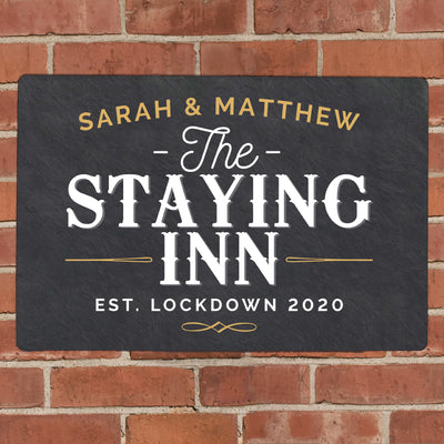 Personalised Staying Inn Metal Sign Hanging Decorations & Signs Everything Personal