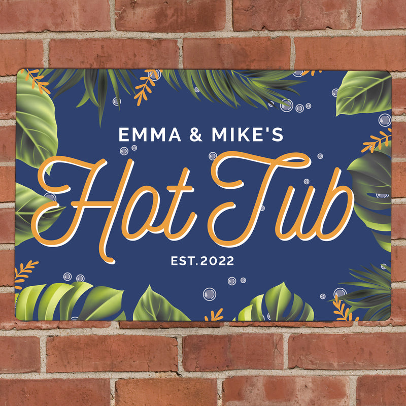 Personalised Hot Tub Metal Sign Hanging Decorations & Signs Everything Personal
