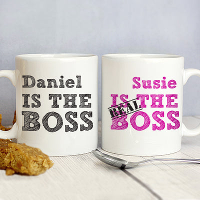Personalised The Real Boss Mug Set Mugs Everything Personal