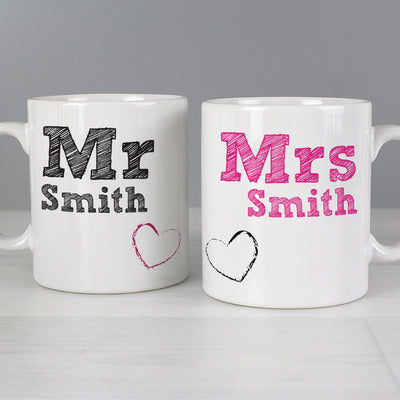 Personalised MR & MRS MUG SET Mugs Everything Personal