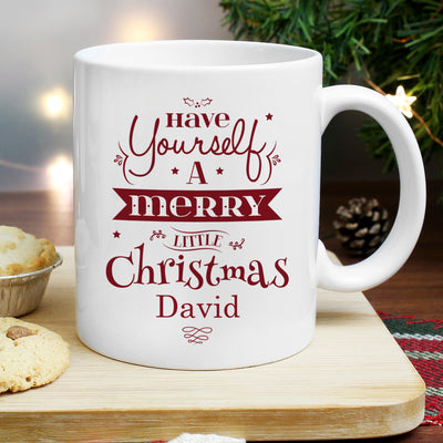 Personalised Merry Little Christmas Mug Mugs Everything Personal