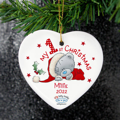 Personalised Me to You My 1st Christmas Ceramic Heart Decoration Christmas Decorations Everything Personal