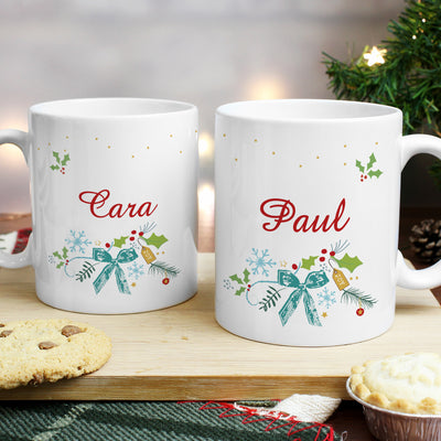 Personalised Classic Christmas Mug Set Mugs Everything Personal