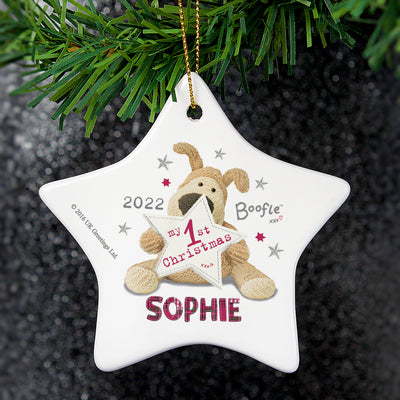 Personalised Boofle My 1st Christmas Ceramic Star Decoration Christmas Decorations Everything Personal