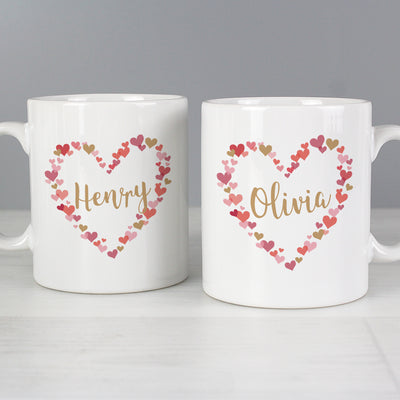 Personalised Confetti Hearts Wedding Mug Set Mugs Everything Personal