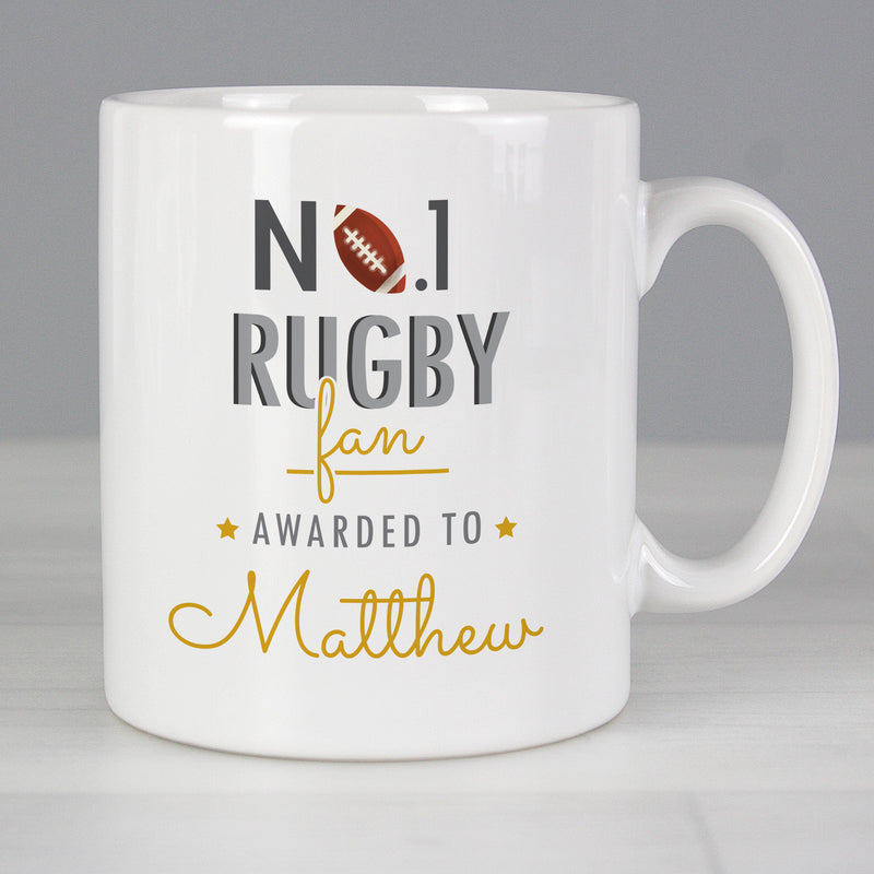 Personalised No.1 Rugby Fan Mug Mugs Everything Personal