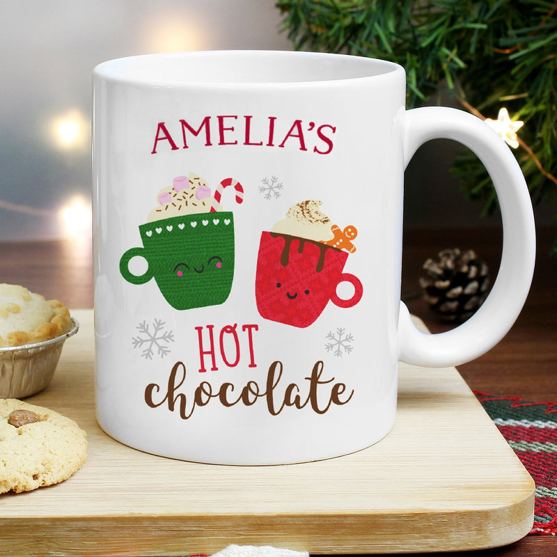Personalised Cute Christmas Hot Chocolate Mug Kitchen, Baking & Dining Gifts Everything Personal