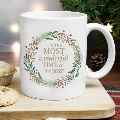 Personalised 'Wonderful Time of The Year' Christmas Mug Mugs Everything Personal