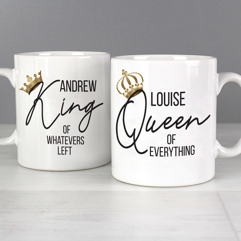 Personalised King and Queen of Everything Mug Set Mugs Everything Personal