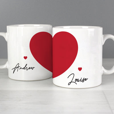 Personalised Two Hearts Mug Set Mugs Everything Personal