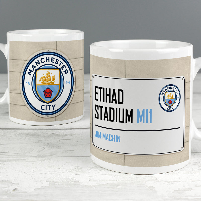 Manchester City FC Street Sign Mug Licensed Products Everything Personal