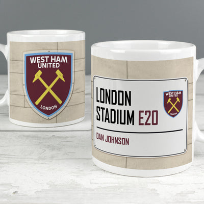 West Ham United FC Street Sign Mug Mugs Everything Personal