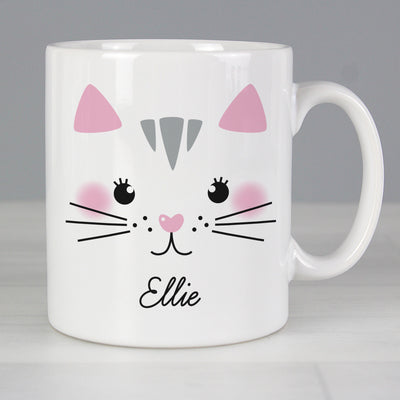 Personalised Cute Cat Face Mug Mugs Everything Personal