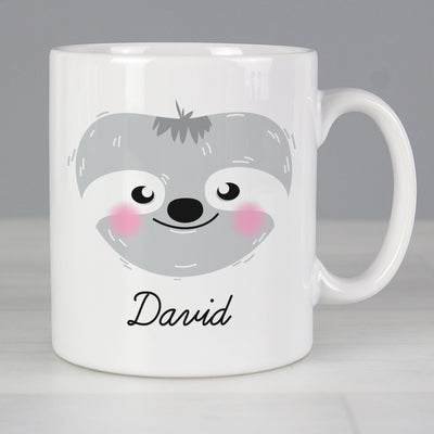 Personalised Cute Sloth Face Mug Mugs Everything Personal