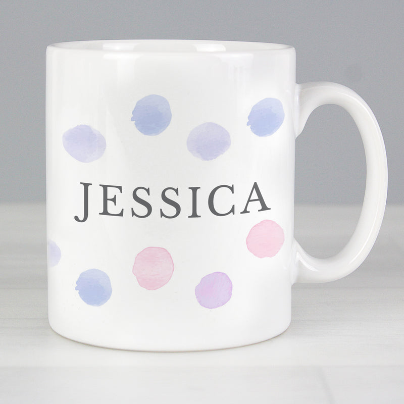Personalised Pink Spot Mug Mugs Everything Personal
