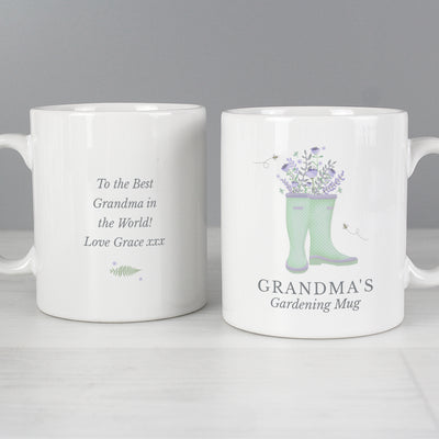 Personalised Floral Wellies Mug Mugs Everything Personal