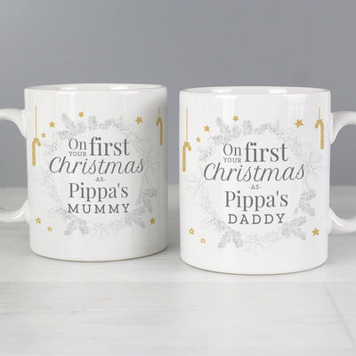 Personalised 'On Your First Christmas As' Mug Set Mugs Everything Personal