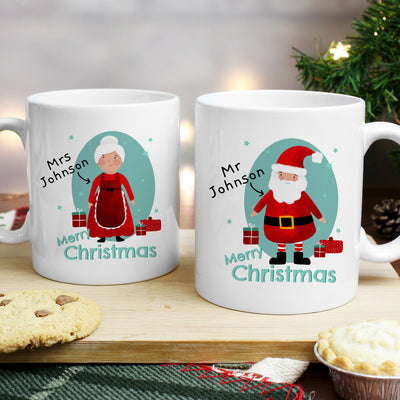 Personalised Mr & Mrs Claus Mug Set Mugs Everything Personal