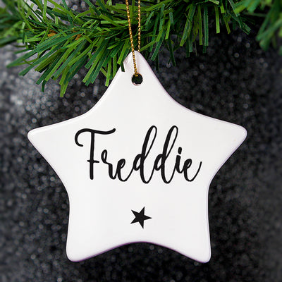 Personalised Ceramic Star Decoration Christmas Decorations Everything Personal