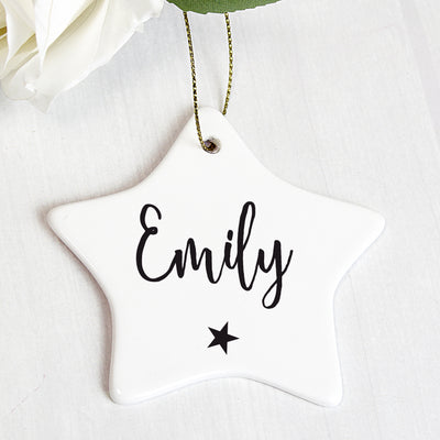 Personalised Ceramic Star Decoration Christmas Decorations Everything Personal