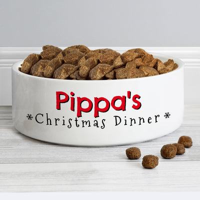 Personalised Christmas Dinner 14cm Medium Pet Bowl Pet Gifts Everything Personal