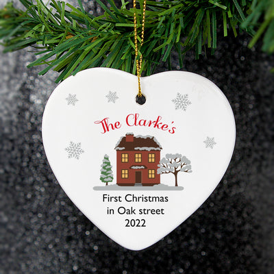 Personalised Cosy Christmas Ceramic Heart Decoration Christmas Decorations Everything Personal
