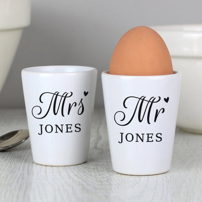 Personalised Mr & Mrs Egg Cups Mealtime Essentials Everything Personal