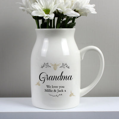 Personalised Floral Bee Flower Jug Vases Everything Personal