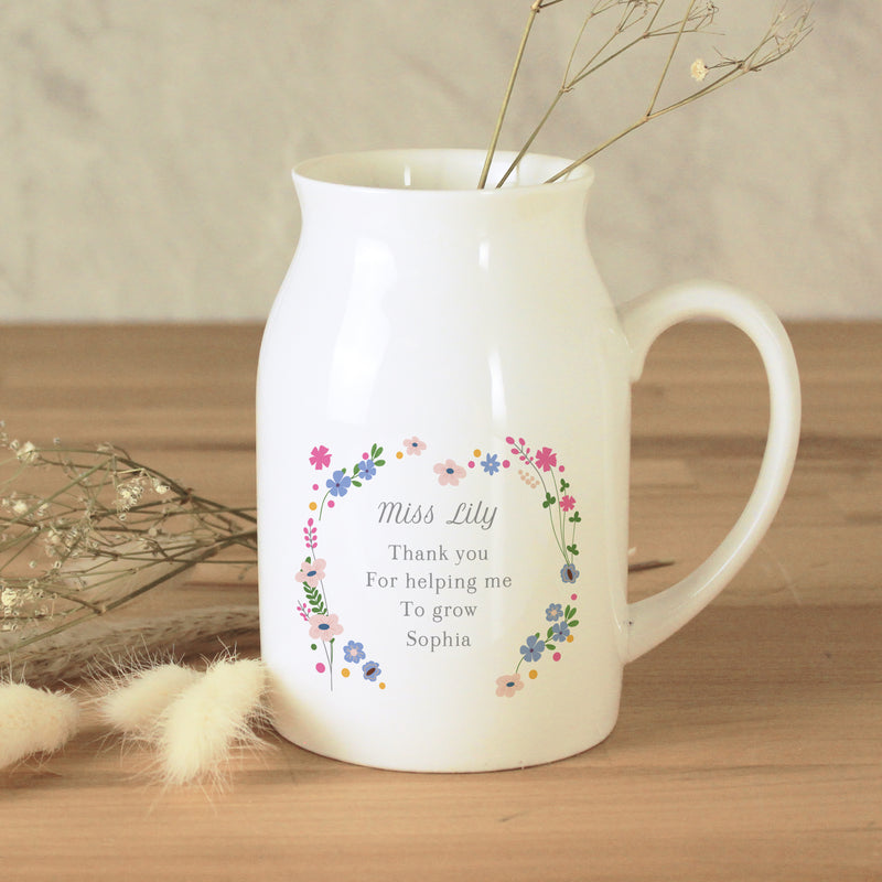 Personalised Floral Flower Jug Vases Everything Personal