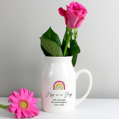 Personalised Rainbow Flower Jug Vases Everything Personal