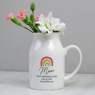 Personalised Rainbow Flower Jug Vases Everything Personal