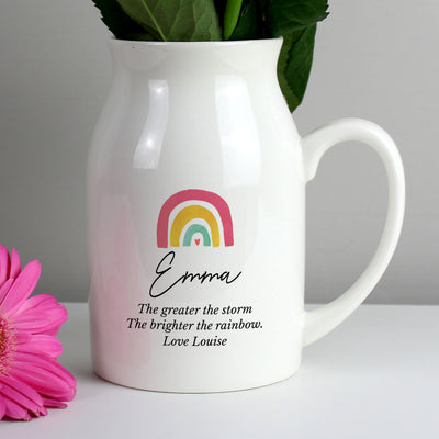 Personalised Rainbow Flower Jug Vases Everything Personal