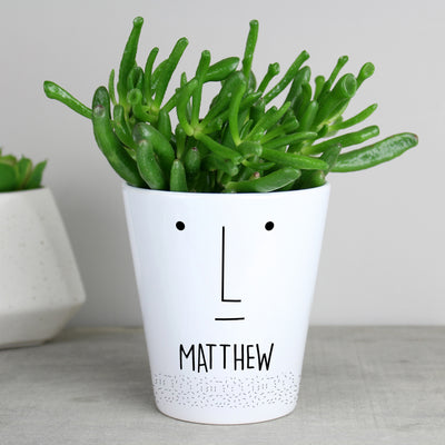 Personalised 'Mr Face' Plant Pot Vases Everything Personal