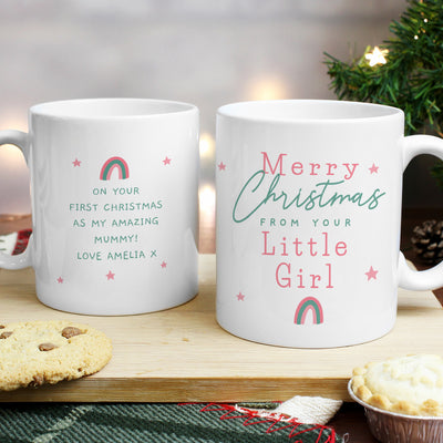 Personalised Merry Christmas From Your Little Girl Mug Mugs Everything Personal