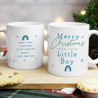 Personalised Merry Christmas From Your Little Boy Mug Mugs Everything Personal