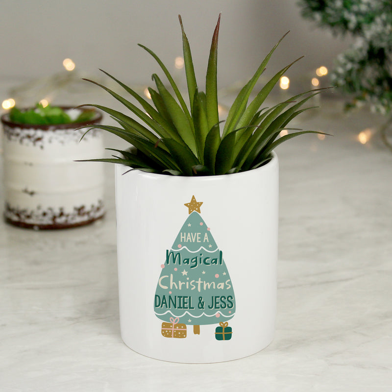 Personalised Have A Magical Christmas Ceramic Plant Pot Storage Everything Personal