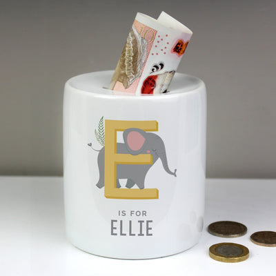 Personalised Animal Alphabet Ceramic Money Box Money Boxes Everything Personal