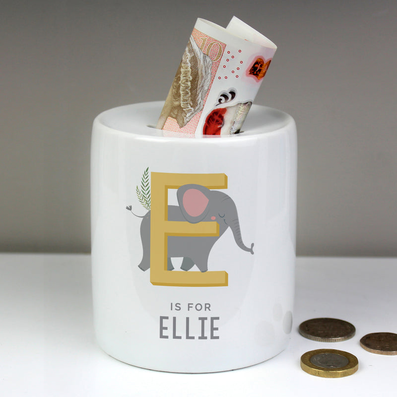 Personalised Animal Alphabet Ceramic Money Box Money Boxes Everything Personal