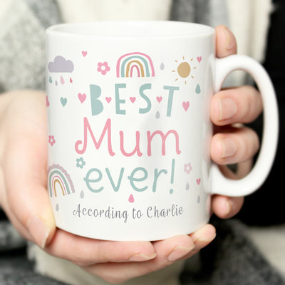 Personalised Best Ever Rainbows & Sunshine Mug Mugs Everything Personal