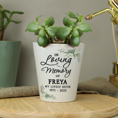 Personalised In Loving Memory Plant Pot Vases Everything Personal