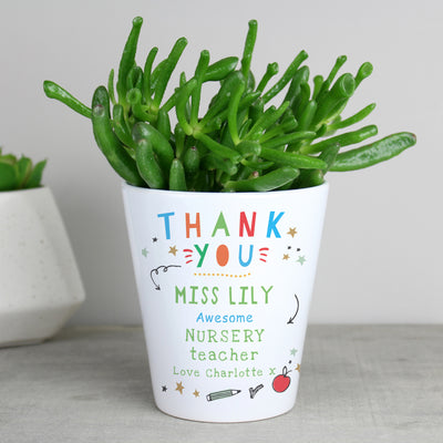 Personalised Thank You Teacher Plant Pot Vases Everything Personal