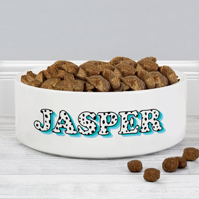 Personalised Blue Spots 14cm Medium Pet Bowl Pet Gifts Everything Personal
