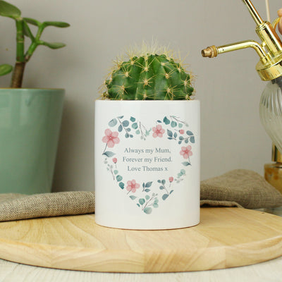 Personalised Floral Heart Ceramic Storage Pot Storage Everything Personal