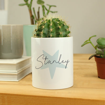 Personalised Blue Star Ceramic Storage Pot Storage Everything Personal