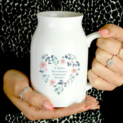 Personalised Floral Heart Flower Jug Vases Everything Personal