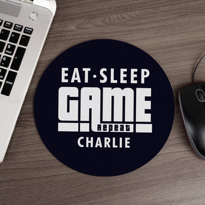 Personalised Eat Sleep Game Repeat Mouse Mat Stationery & Pens Everything Personal